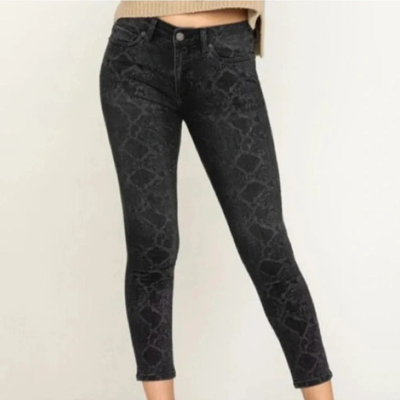 🖤 Miss Me Denim Python Skinny Jeans Black Size 26 - Picture 1 of 12
